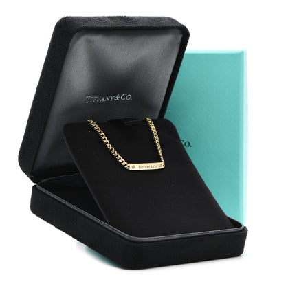 Tiffany 18K Yellow Gold Diamond Micro Link ID Chain Bracelet 4 of 4