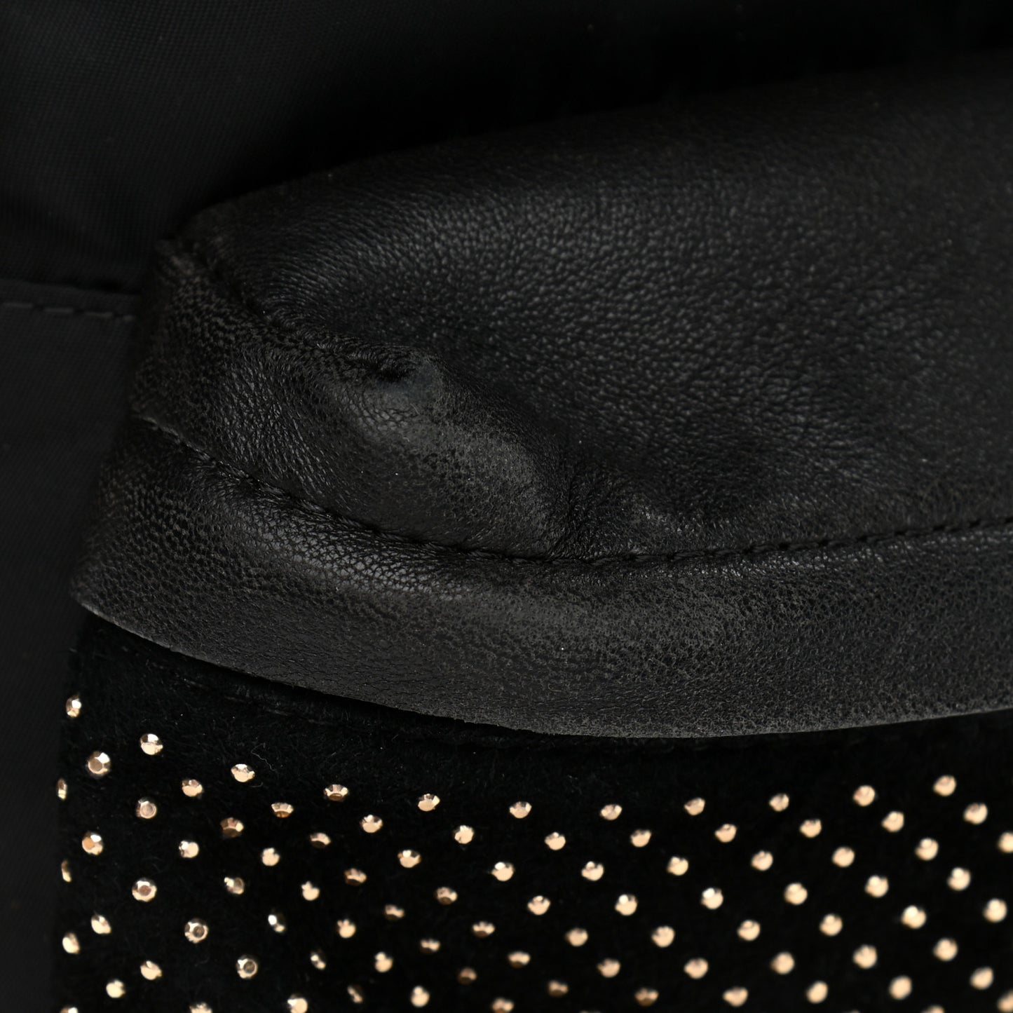 Nylon Goatskin Studded Palazzo Medusa Backpack Black