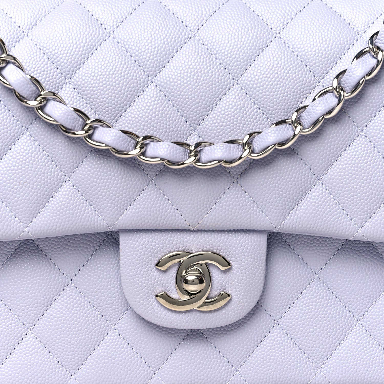 Chanel Caviar Quilted Medium Double Flap Light Purple 8 of 11