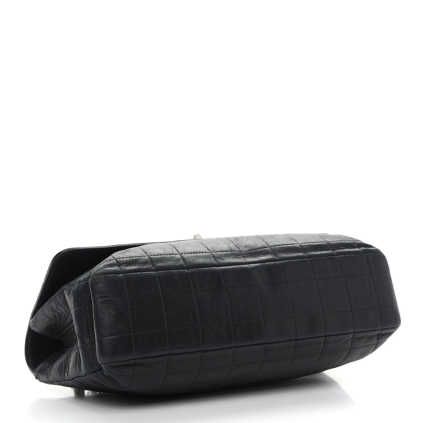 Lambskin Chocolate Bar Mademoiselle Flap Black