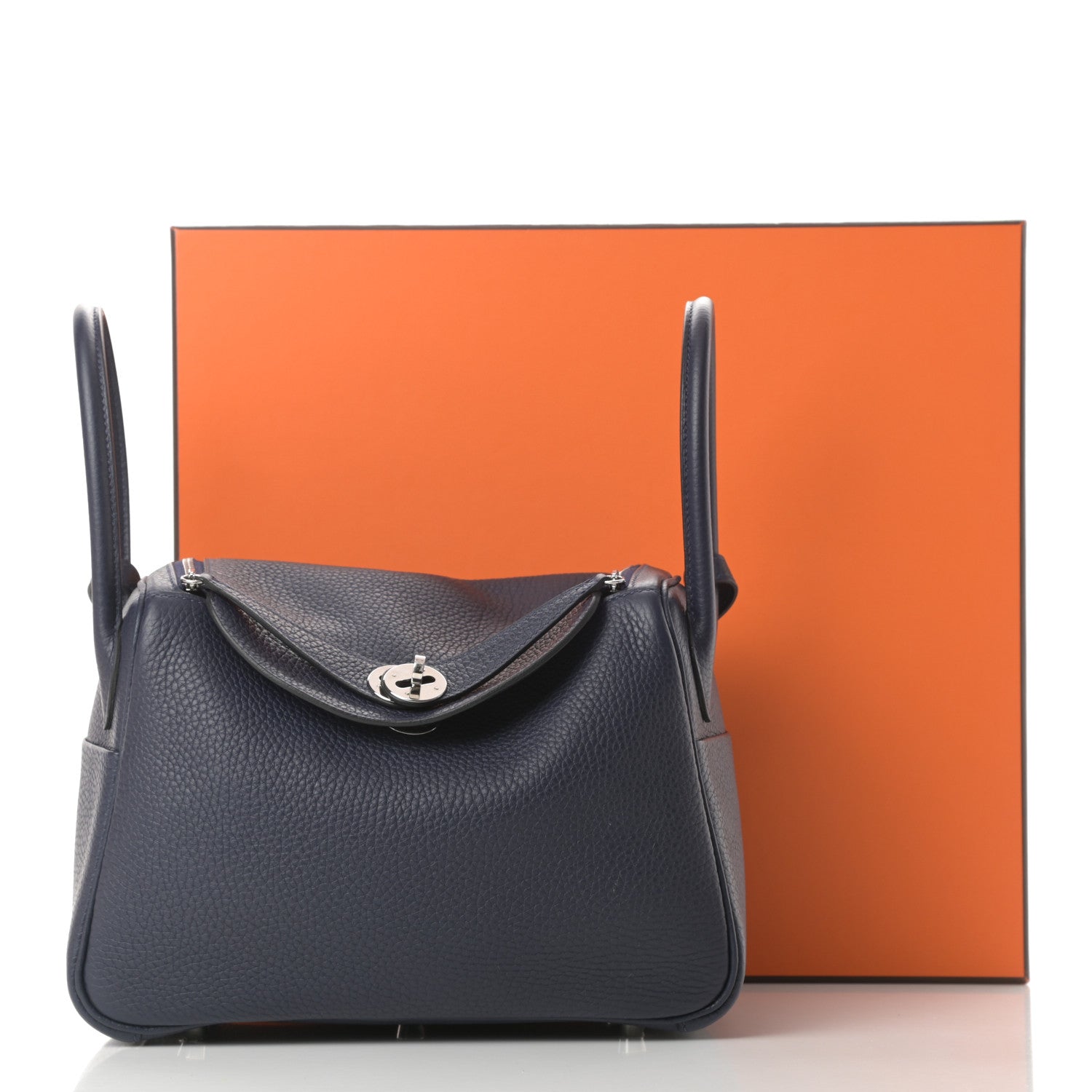 Hermes Taurillon Clemence Lindy 26 Bleu Nuit 13 of 13