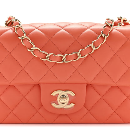 Chanel Lambskin Quilted Mini Rectangular Flap Orange 8 of 10