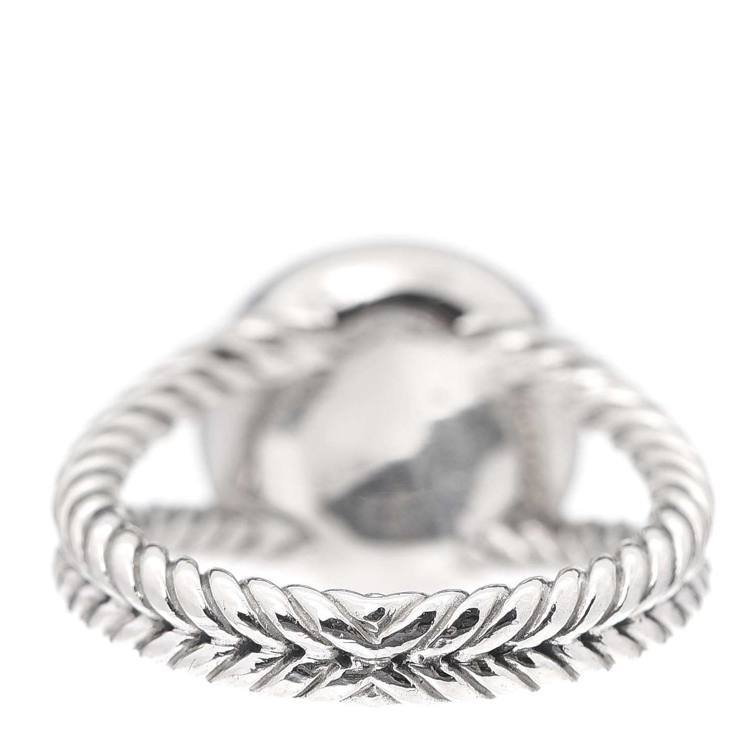 David Yurman Sterling Silver Diamond Pearl 8mm Petite Cerise Ring 54 7 4 of 5