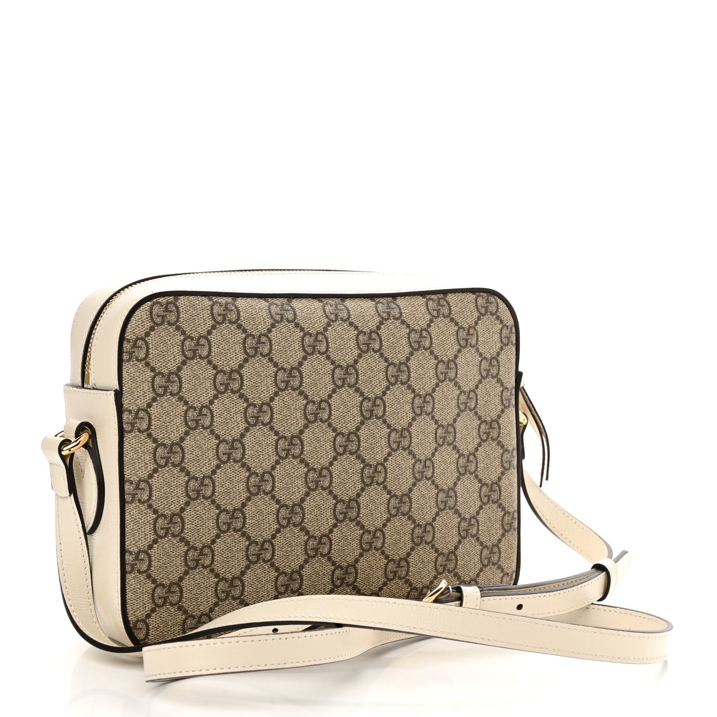 GG Supreme Monogram Small Horsebit 1955 Shoulder Bag Beige Mystic White