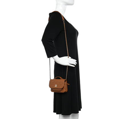 Chanel Caviar Quilted Business Affinity Clutch With Chain Flap Camel 2 of 12