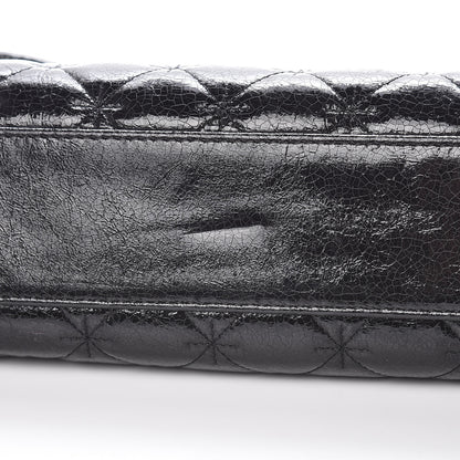 Chanel Glazed Crackled Calfskin Quilted Mademoiselle Flap Black 11 of 13