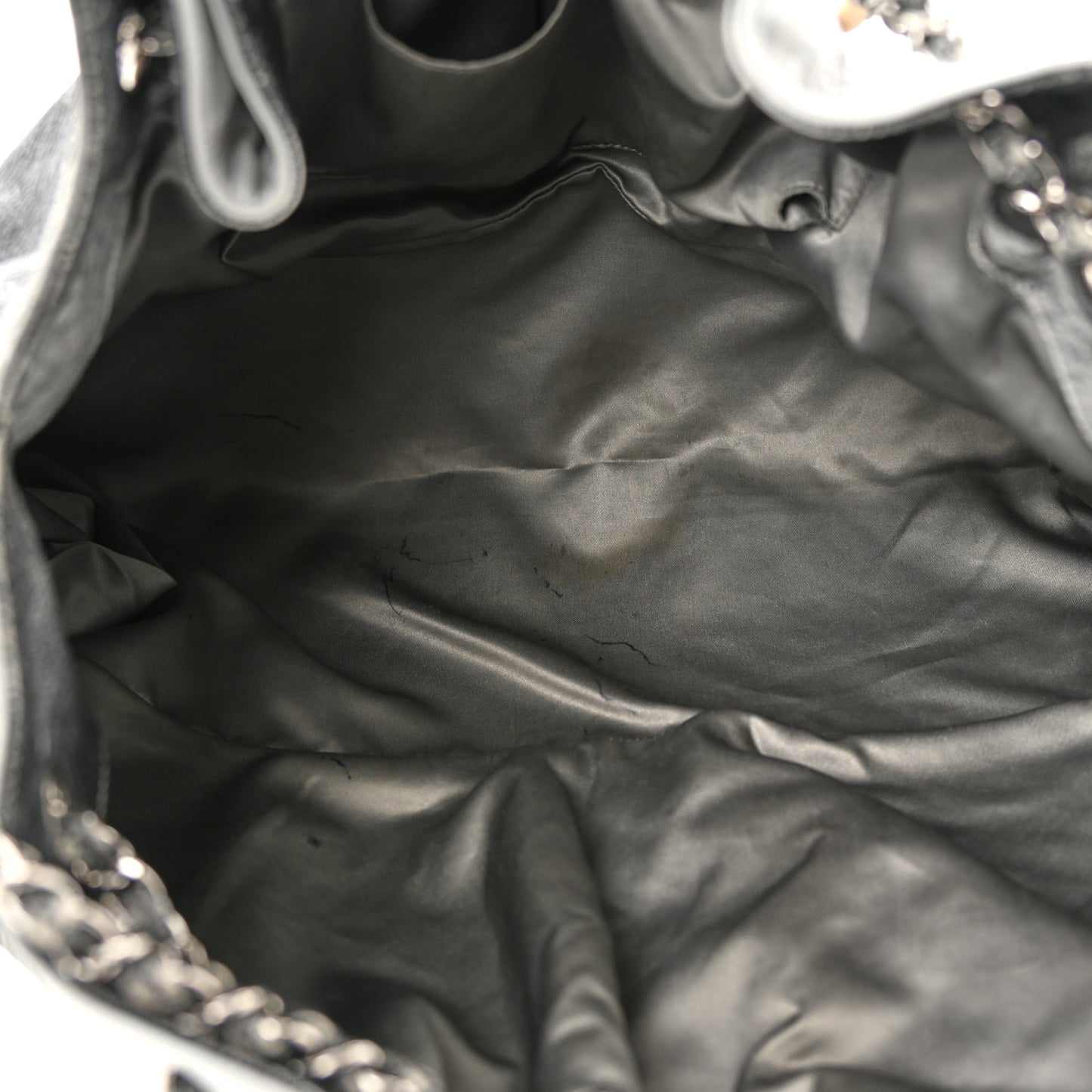 Vinyl Quilted Melrose Degrade Tote Black