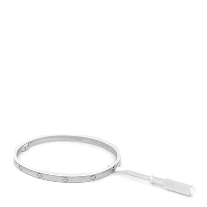 Cartier 18K White Gold Small LOVE Bracelet 17 5 of 6