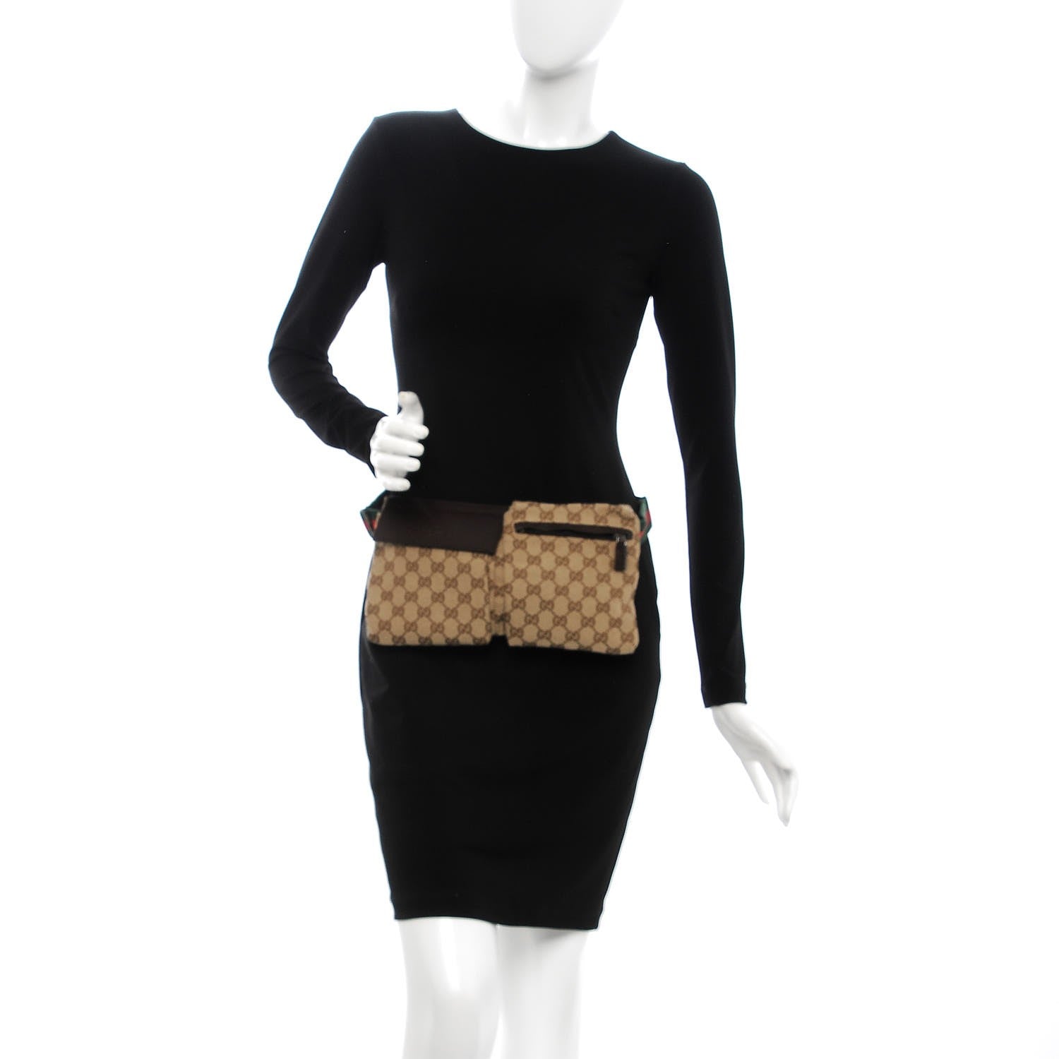 Gucci Monogram Web Belt Bag Dark Brown 2 of 8