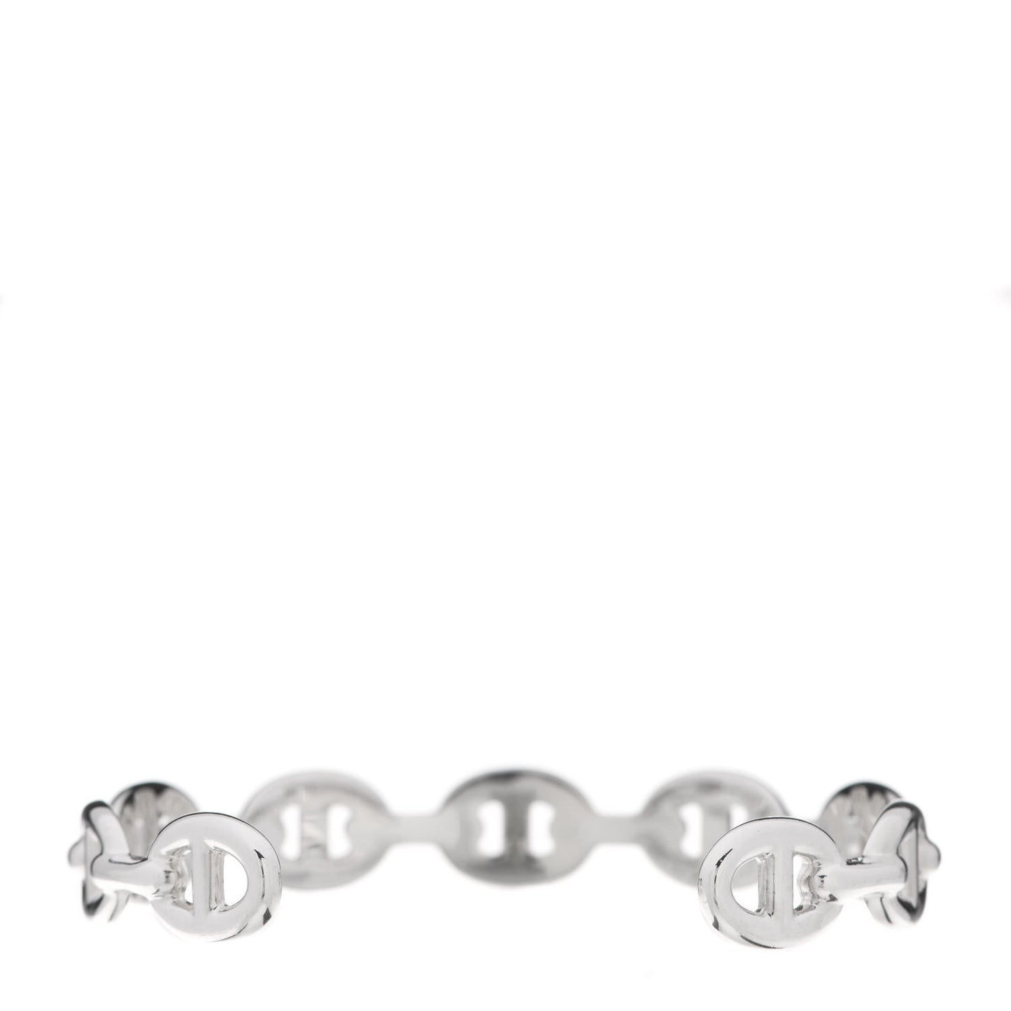 Sterling Silver MM Chaine d'Ancre Enchainee Cuff Bracelet LG