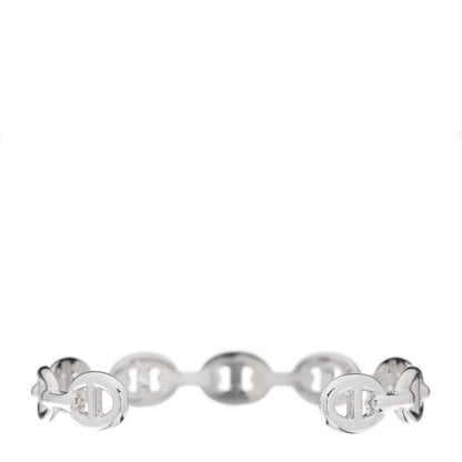 Hermes Sterling Silver MM Chaine d'Ancre Enchainee Cuff Bracelet LG 2 of 5