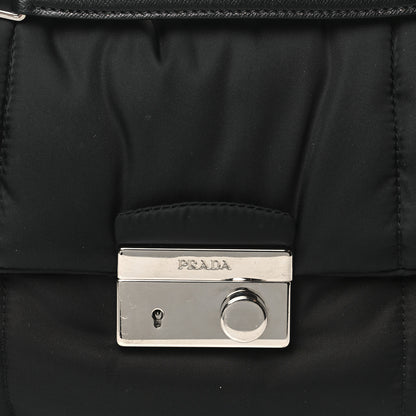 Prada Tessuto Nylon Bomber Sound Chain Flap Shoulder Bag Black 8 of 10