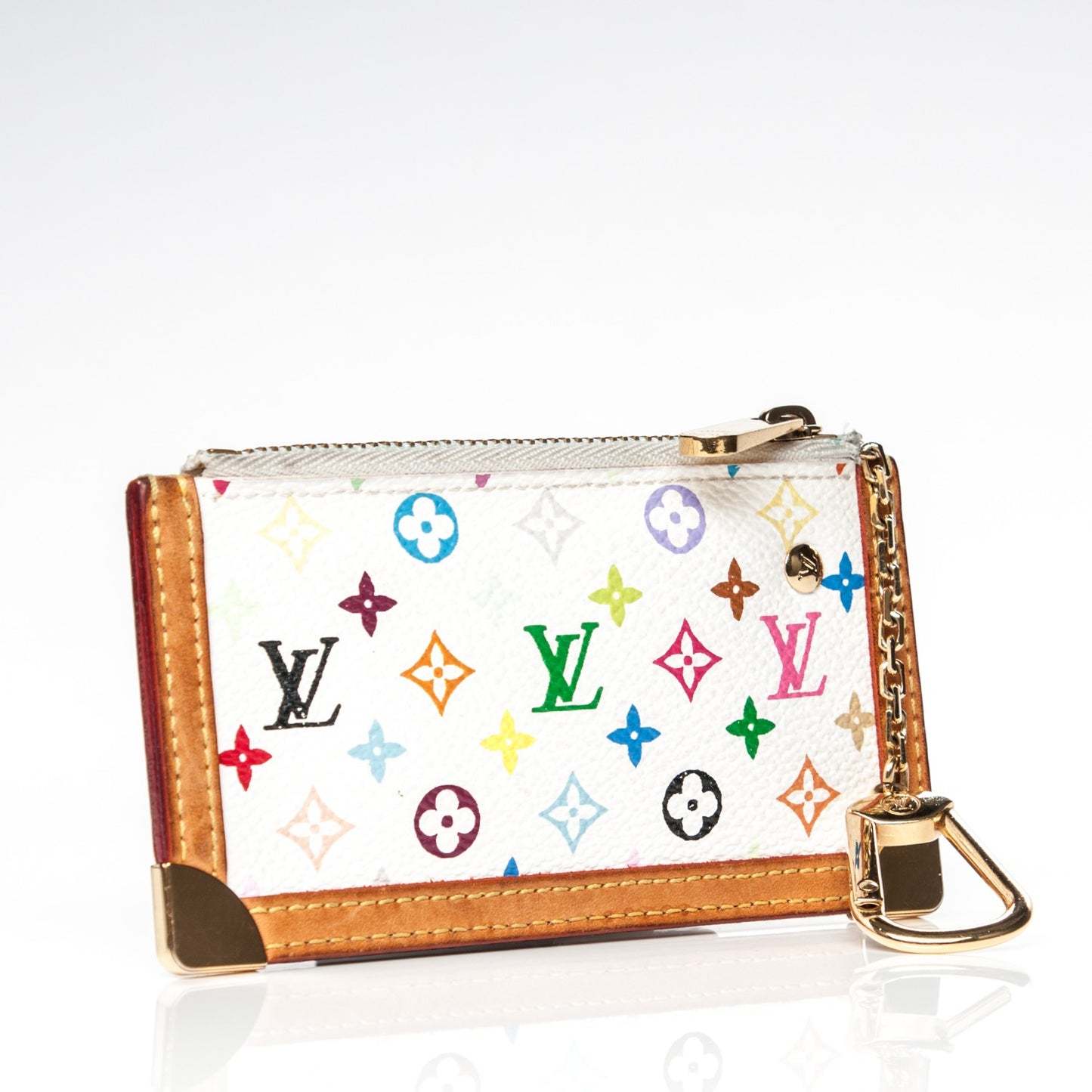 Monogram Multicolor Key Pouch White