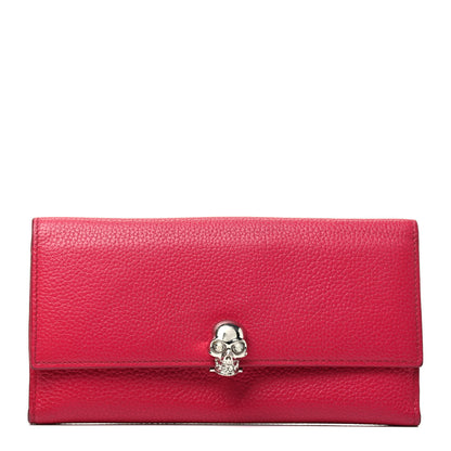 Alexander McQueen Calfskin Skull Continental Wallet Pink 1 of 3