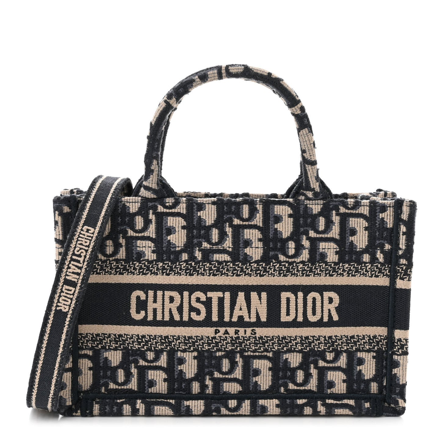 Oblique Mini Book Tote With Strap Blue Multicolor