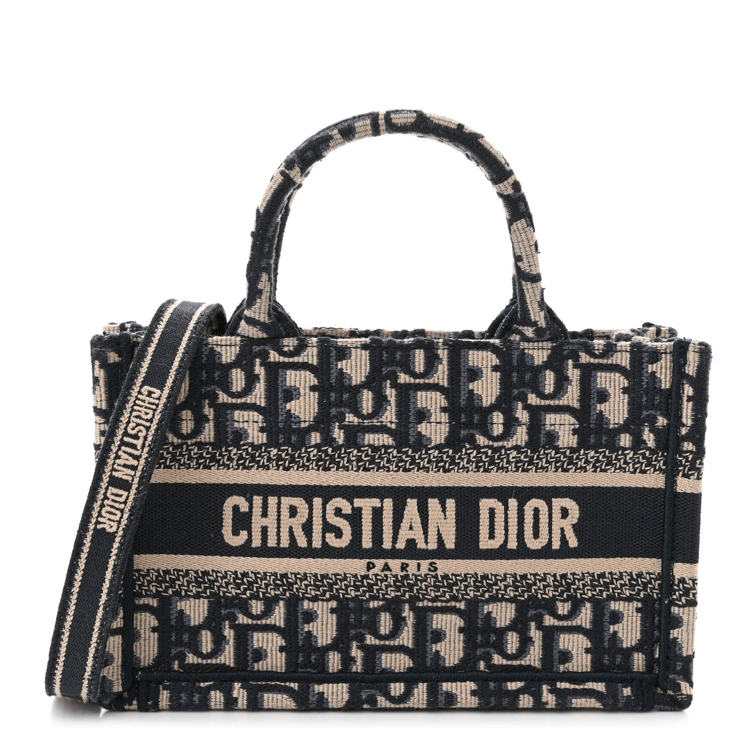 Christian Dior Oblique Mini Book Tote With Strap Blue Multicolor 1 of 10