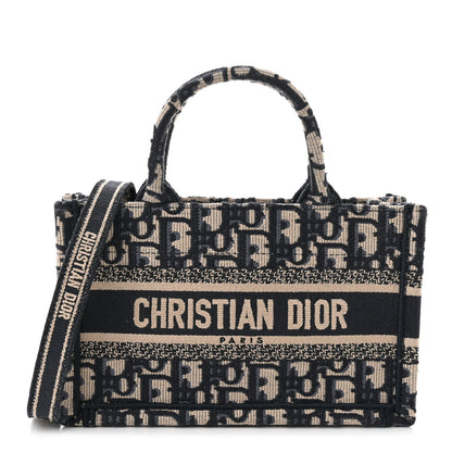 Christian Dior Oblique Mini Book Tote With Strap Blue Multicolor 1 of 10