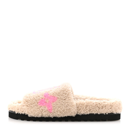 Louis Vuitton Shearling Paseo Flat Comfort Mule 38 Beige 1 of 10