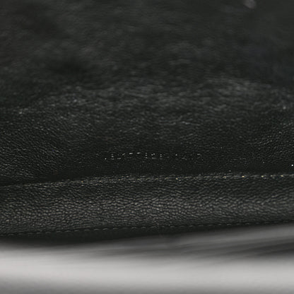 Saint Laurent Grain De Poudre Matelasse Chevron Monogram Chain Wallet Black 7 of 13