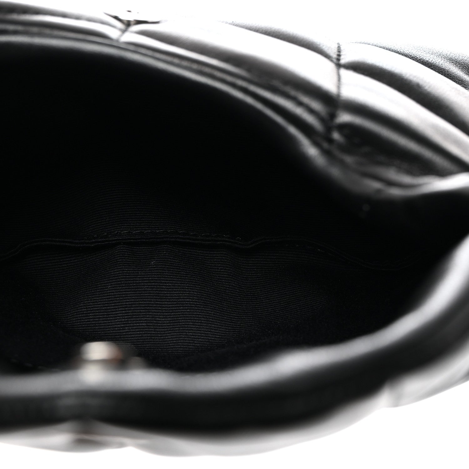 Saint Laurent Lambskin Monogram Loulou Puffer Pouch Clutch Black 6 of 8