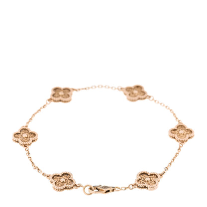 Van Cleef & Arpels 18K Rose Gold 6 Motifs Sweet Alhambra Bracelet 2 of 6