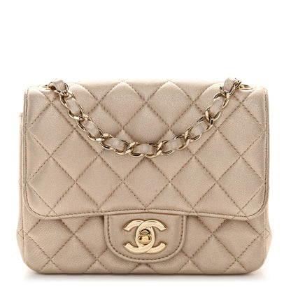 Chanel Metallic Lambskin Quilted Mini Square Flap 1 of 10
