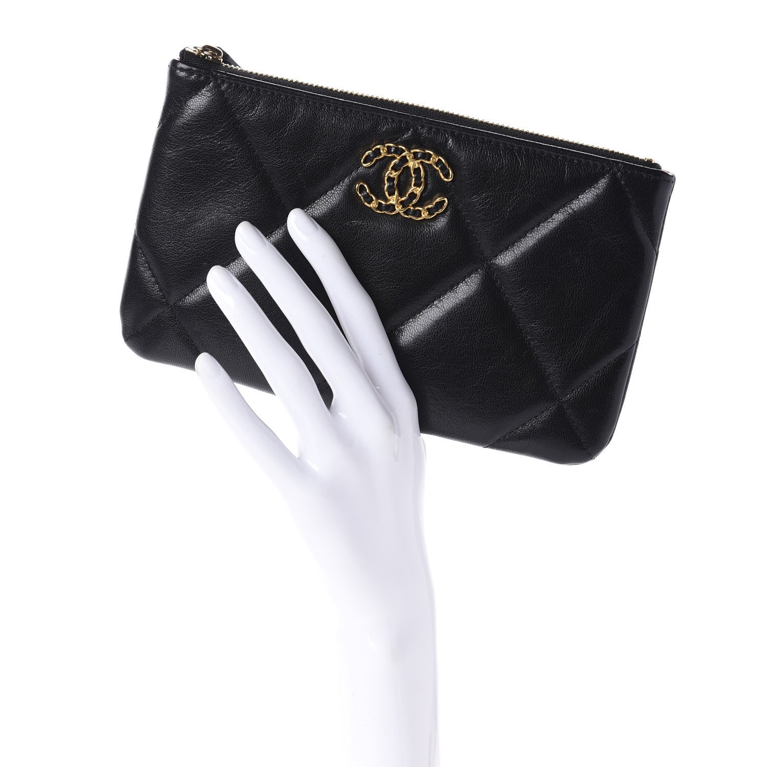 Chanel Goatskin Quilted 19 Cosmetic Case Black 2 of 10