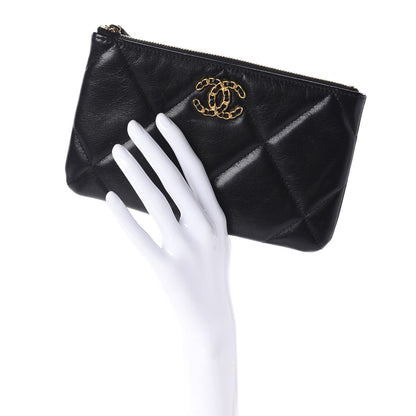 Chanel Goatskin Quilted 19 Cosmetic Case Black 2 of 10