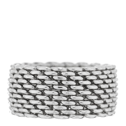 Tiffany Sterling Silver Somerset Mesh Ring 53 6.5 1 of 4