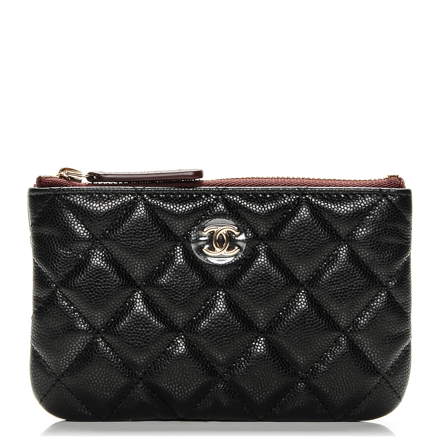 Caviar Quilted Small Cosmetic Case Black