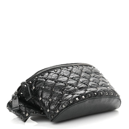 Valentino Garavani Craquele Nappa Rockstud Spike Belt Bag 80 Black 4 of 10