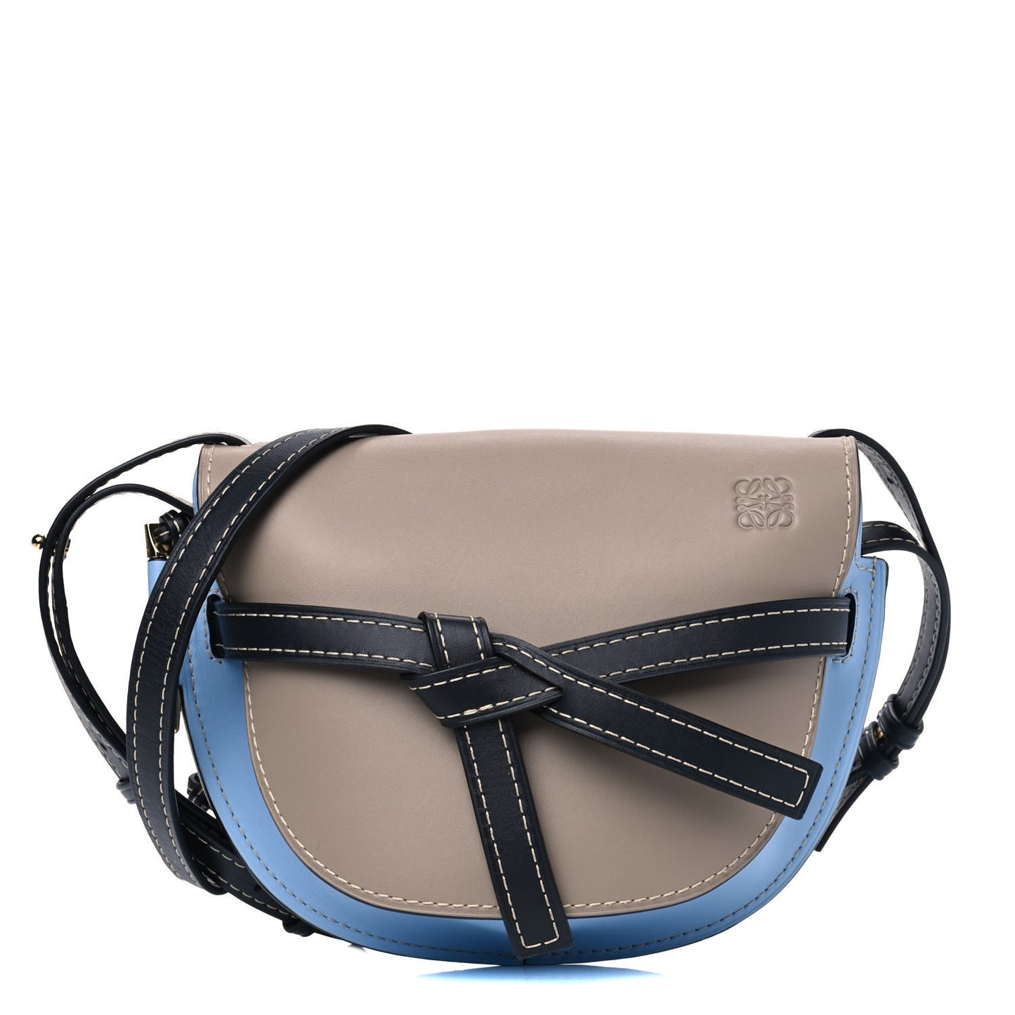 Calfskin Small Gate Crossbody Bag Sky Blue