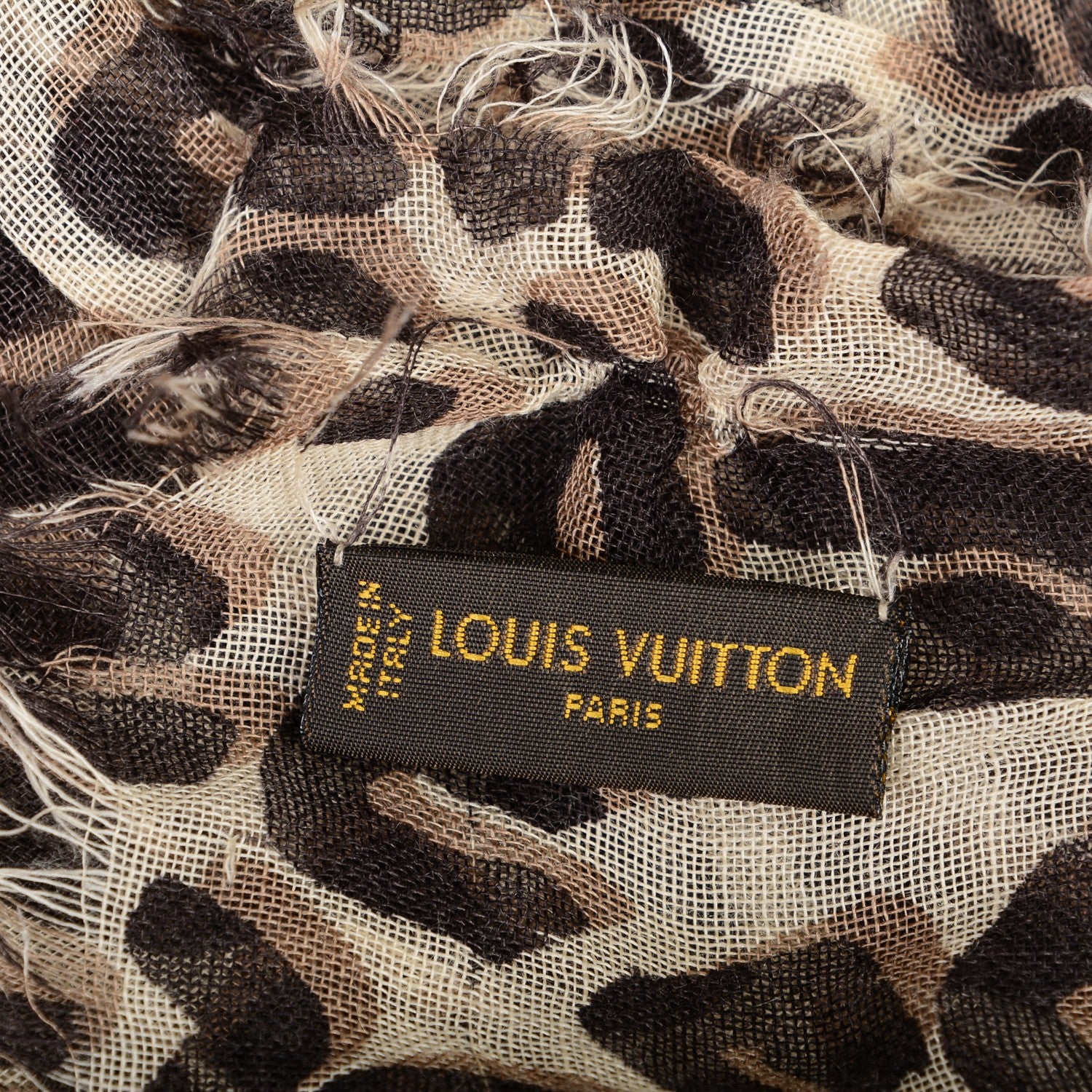 Louis Vuitton Cashmere Silk Leopard Stole Beige 7 of 7