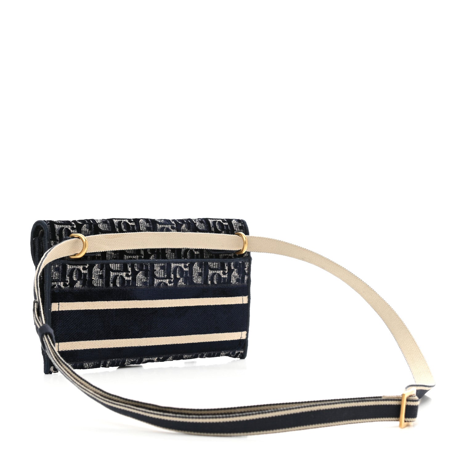 Christian Dior Velvet Oblique Saddle Belt Bag Blue 4 of 12