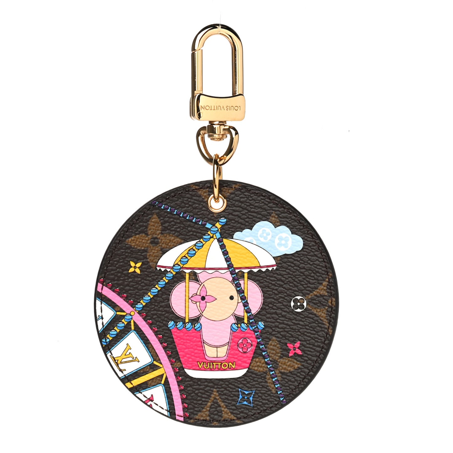 Monogram 2020 Christmas Animation Big Wheel Bag Charm Key Ring Rose Ballerine