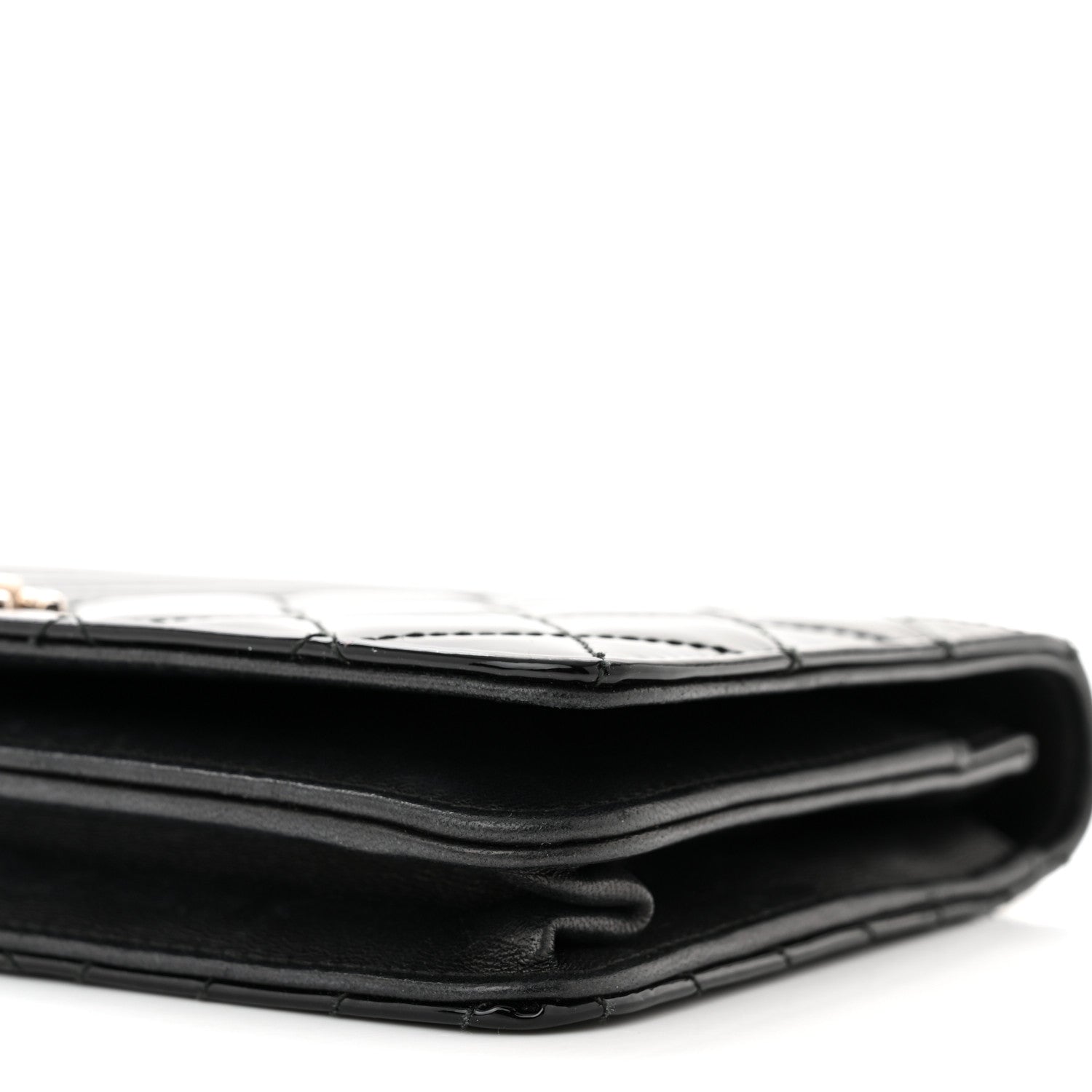 Chanel Patent Quilted Coco Boy Wallet On Chain WOC Black 11 of 12
