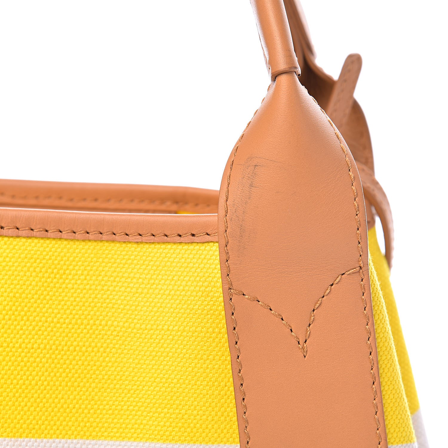 Balenciaga Cotton Canvas Calfskin Navy Cabas XS Yellow 11 of 14