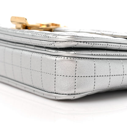Celine Laminated Calfskin Quilted Medium C Bag Silver 9 of 10