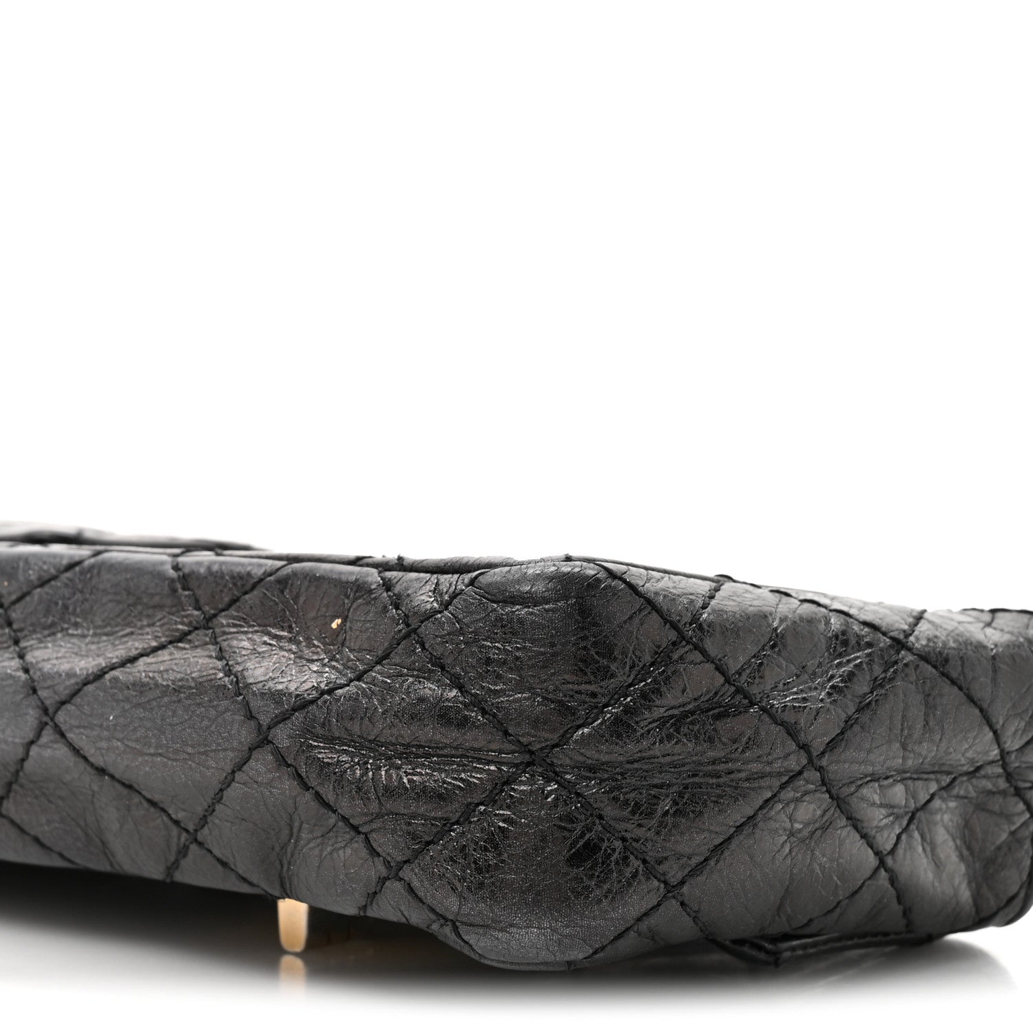 Chanel Glazed Calfskin Quilted Reissue Double Flap Clutch Black 9 of 15
