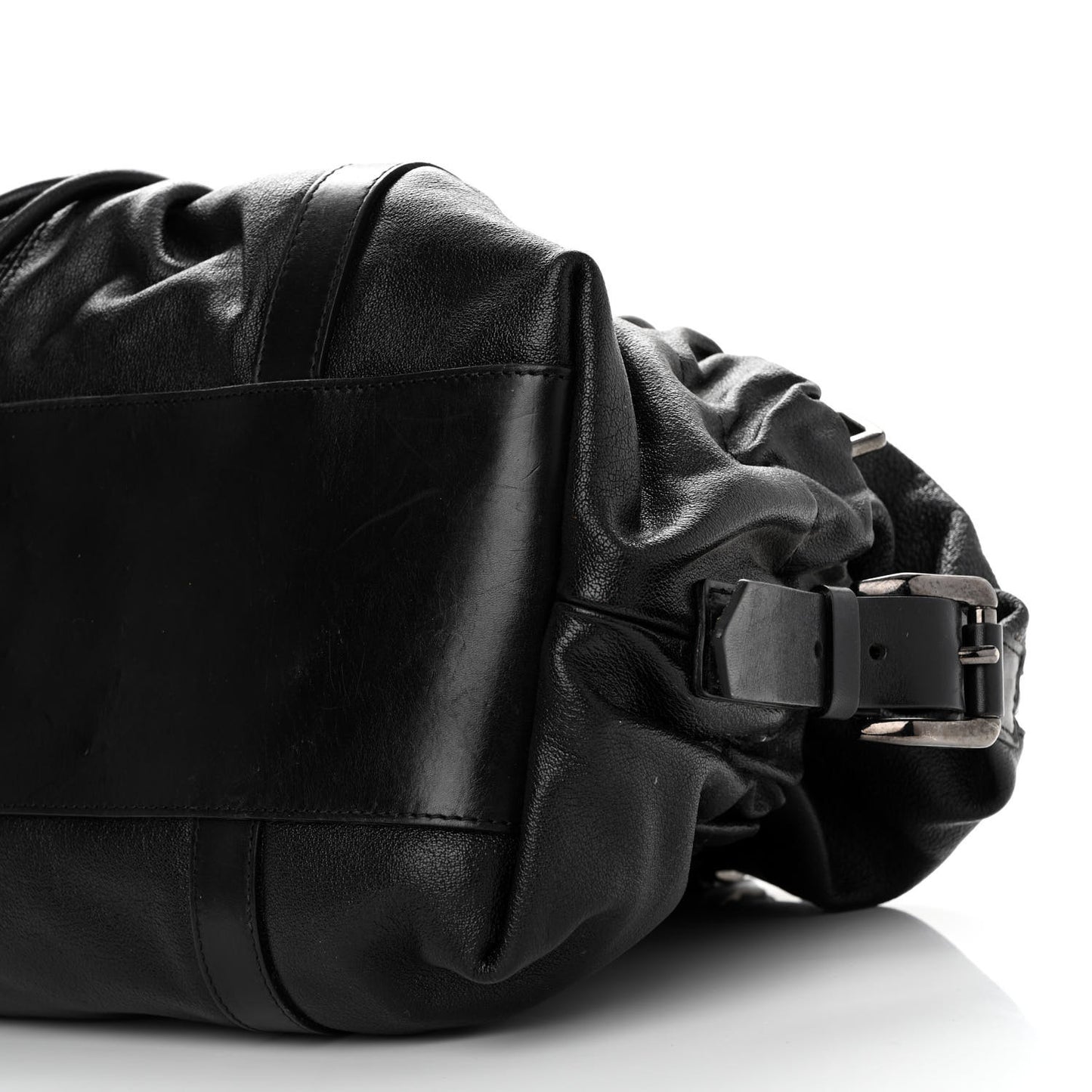 Calfskin Drawstring Tote Black