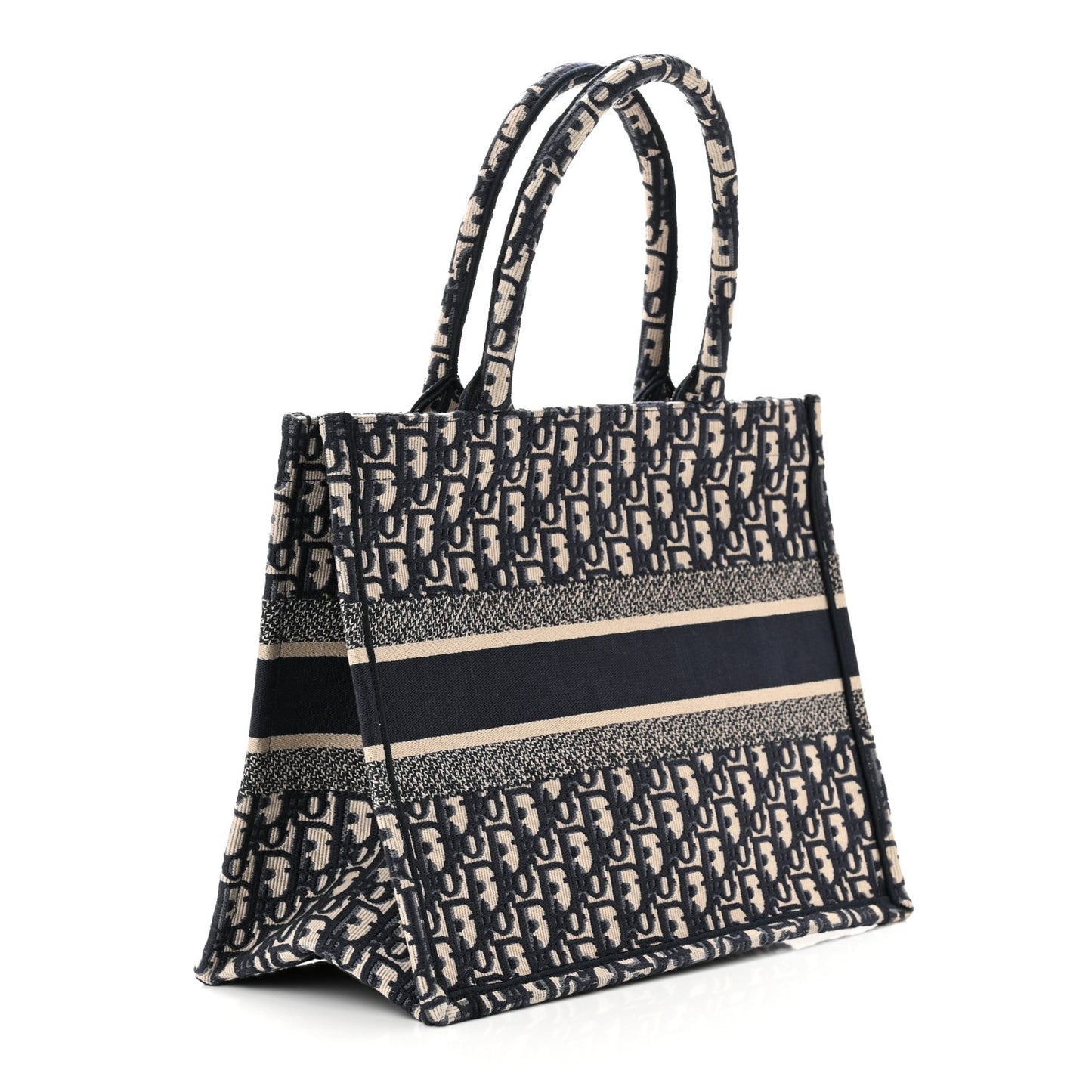 CHRISTIAN DIOR Oblique Medium Book Tote Blue Multicolor