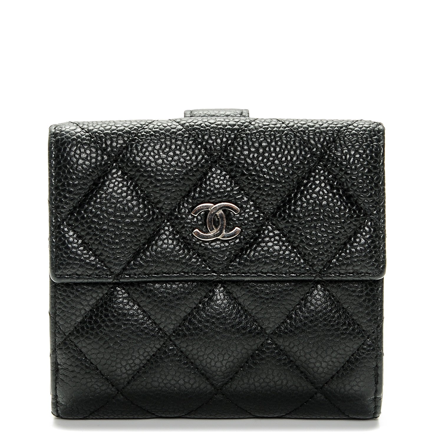 Chanel Caviar Quilted Compact French Flap Wallet Black 1 of 7