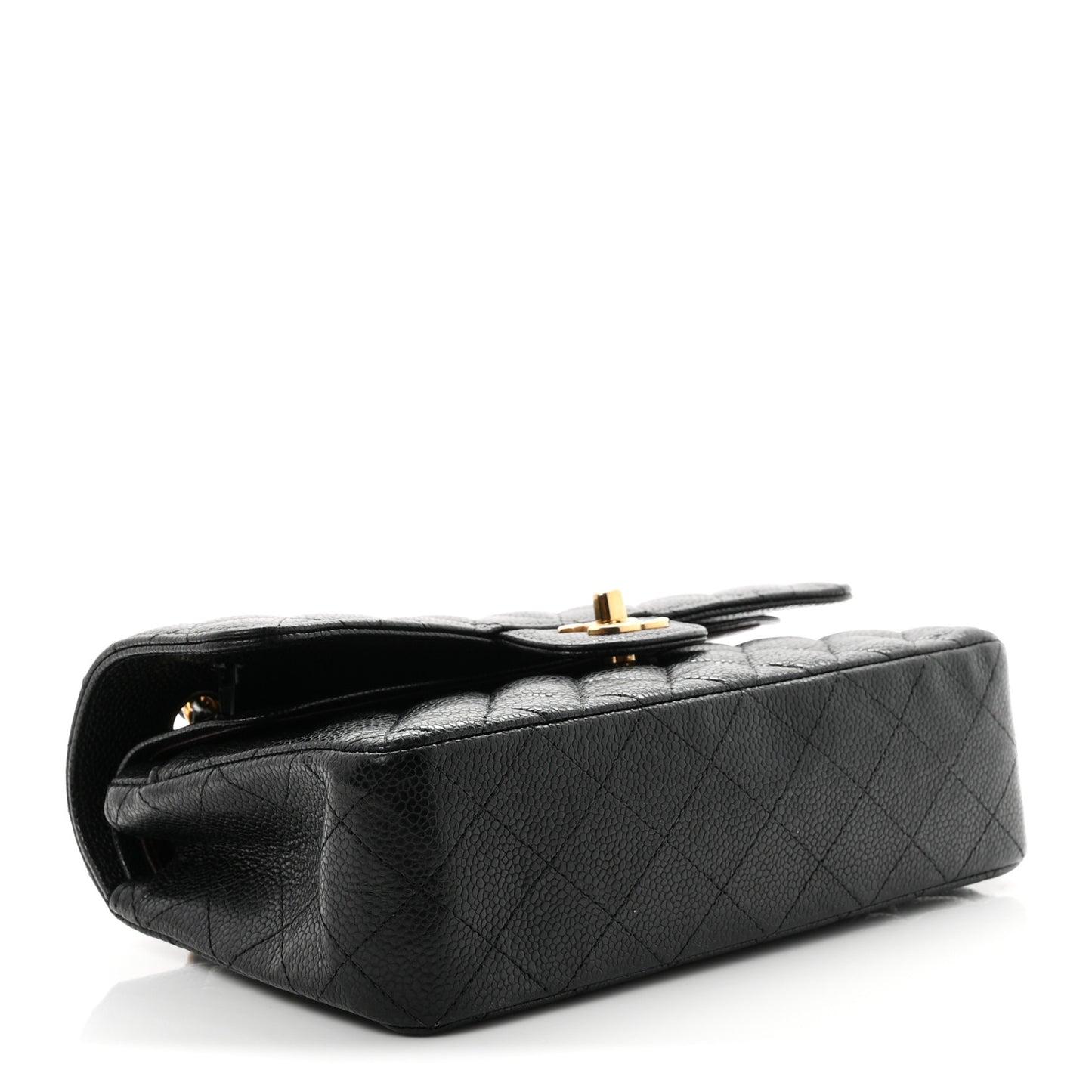 Caviar Quilted Small Double Flap Black