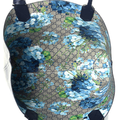 Gucci GG Supreme Monogram Blooms Medium Reversible Tote Beige Blue Navy 10 of 16