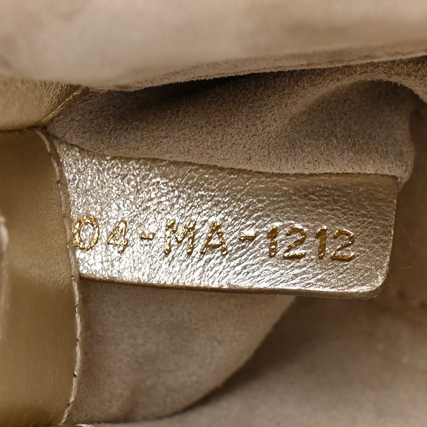 Lambskin Pearl Embroidered Micro Lady D-Joy Gold