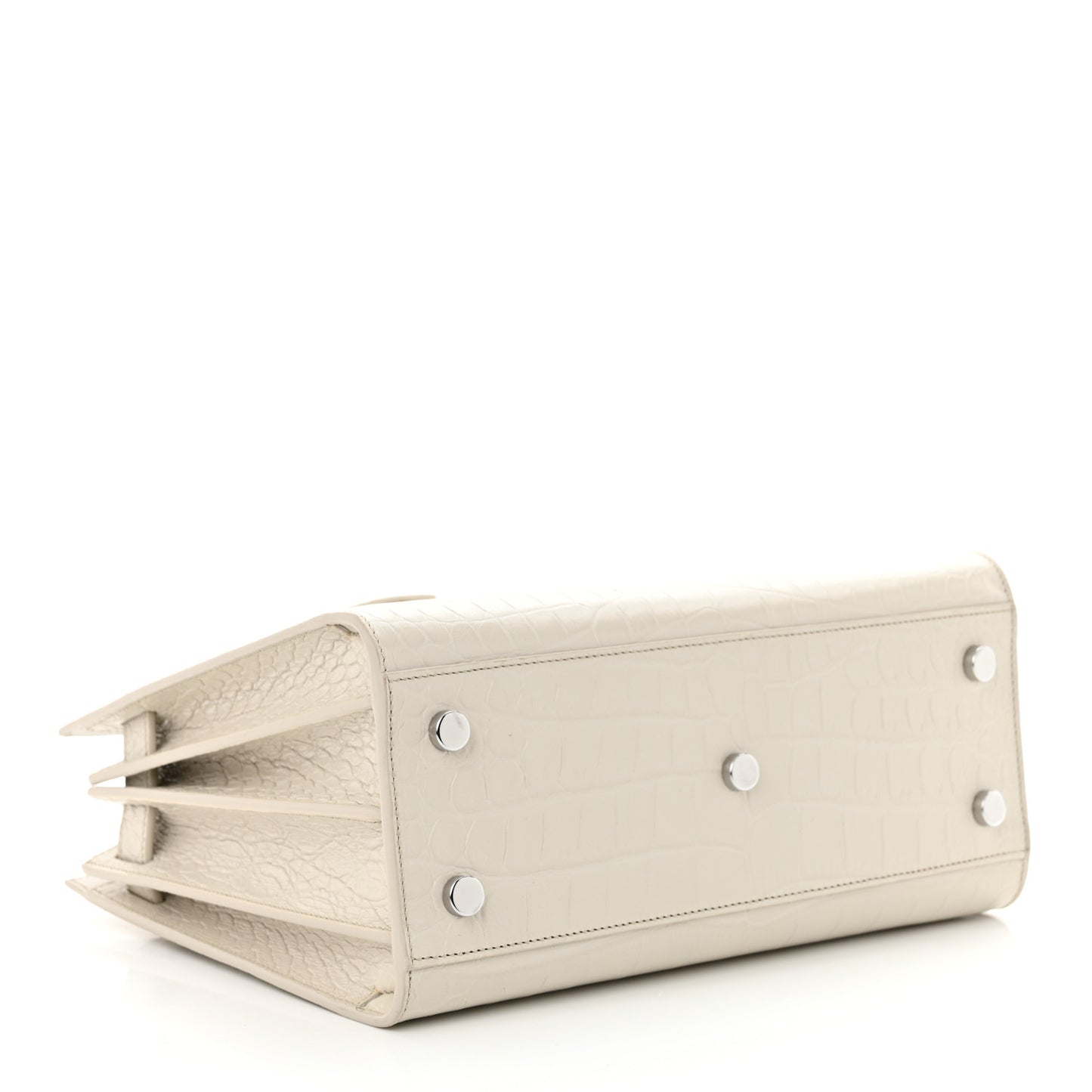 Calfskin Crocodile Embossed Baby Sac De Jour Crema Soft