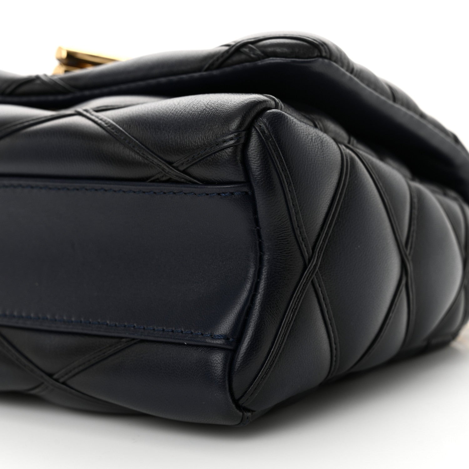 Louis Vuitton Lambskin Malletage Top Handle GO-14 MM Bleu Marine 10 of 12