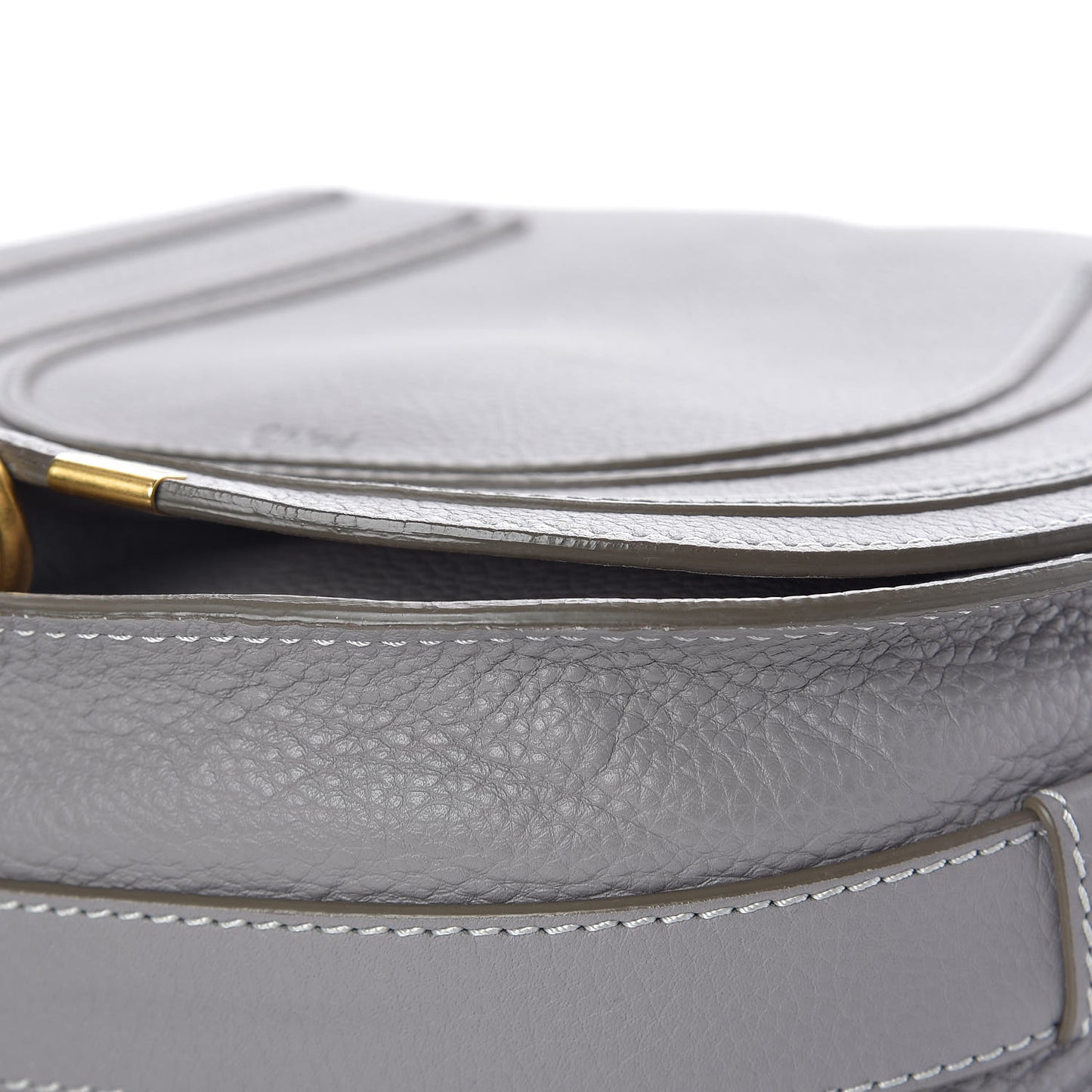 Calfskin Medium Marcie Round Crossbody Bag Cashmere Grey
