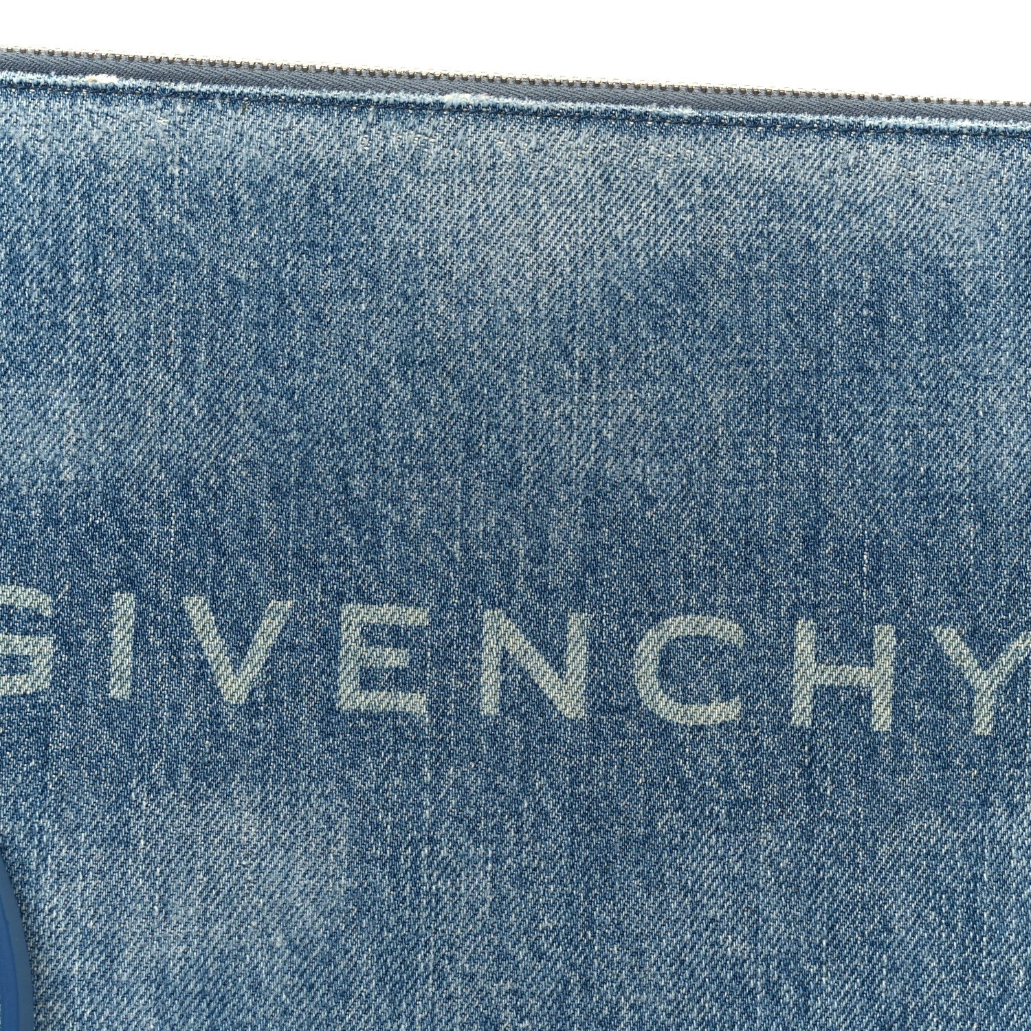 Givenchy Denim Travel Pouch Wristlet Medium Blue 1845736
