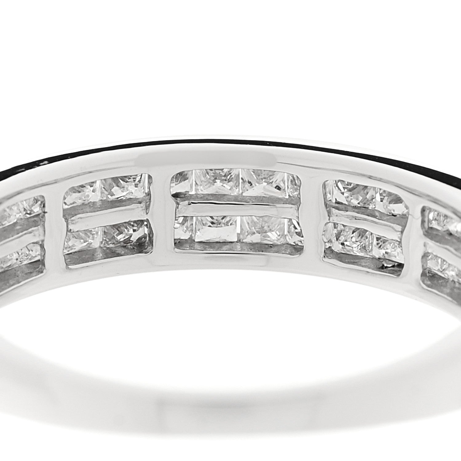 Parker & West by FASHIONPHILE 18K White Gold Diamond .80ctw Princess Cut Half Eternity Band Ring  52 6 8 of 9